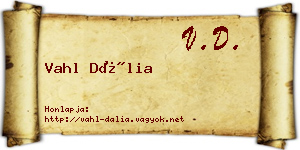 Vahl Dália névjegykártya